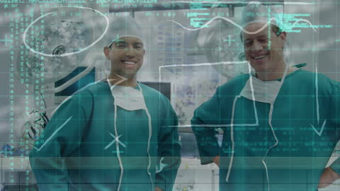 Mixed Ethnicity Surgeons Engaging in Modern Medical Environment