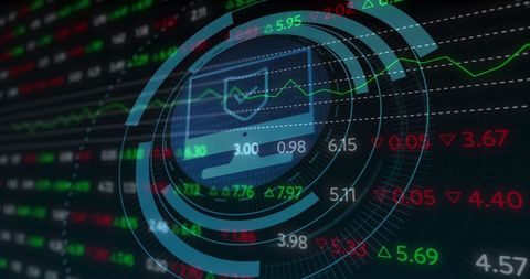 Digital Interface Over Stock Market Data with Hud Elements - Download Free Stock Images Pikwizard.com