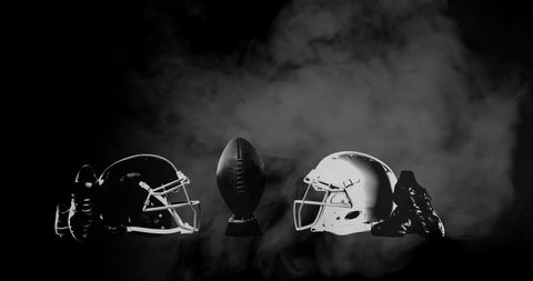 Foggy Football Battle Silhouette with Gear - Download Free Stock Images Pikwizard.com