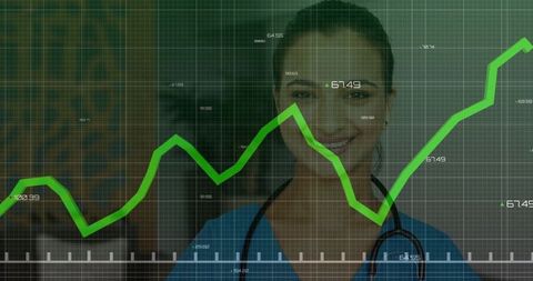Smiling Nurse with Digital Growth Chart in Hospital Setting