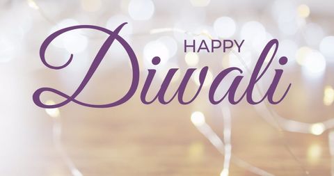 Happy Diwali Text on Soft Bokeh Background