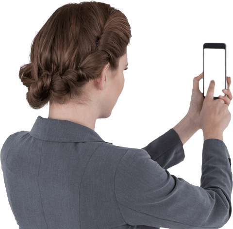 confident businesswoman with phone in hand and transparent background - Download Free Stock Videos Pikwizard.com