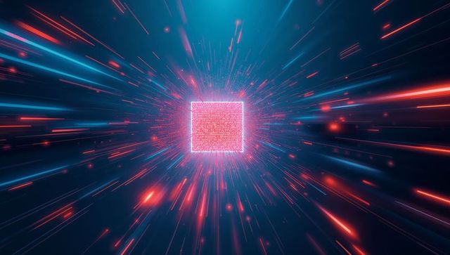 Futuristic Digital Data Tunnel with Streaming Code