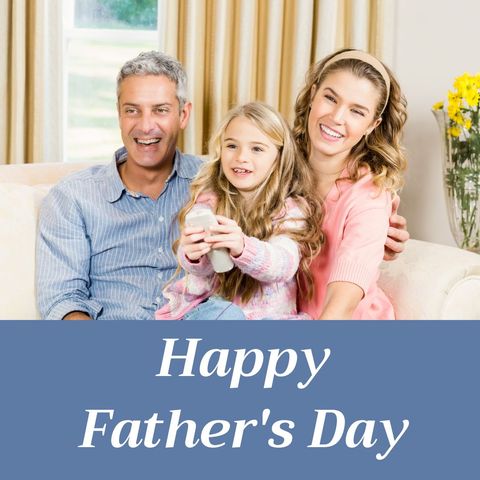 Father's Day Celebration with Joyful Family on Couch