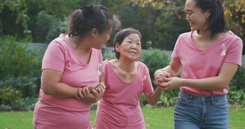 Joyful Family Bonding in Garden Walk Together