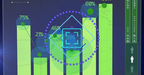 Futuristic Data Analysis Visualization with Neon Chart Elements - Download Free Stock Images Pikwizard.com