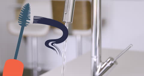 Modern Bathroom Concept with Mascara Icon Animation