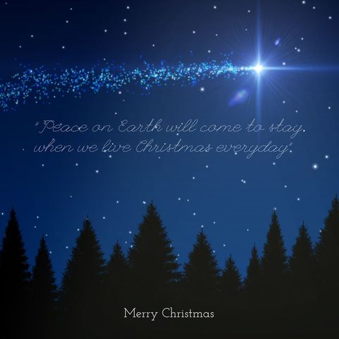 Festive Christmas Starry Night with Heartfelt Holiday Quote - Download Free Stock Templates Pikwizard.com