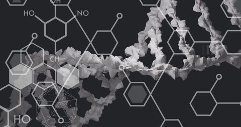 digital interface with dna strand and molecular structures - Download Free Stock Images Pikwizard.com