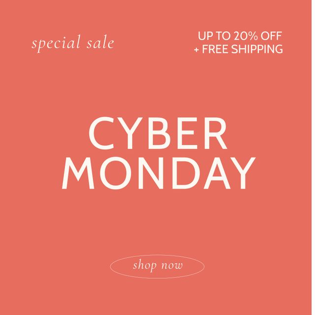 Image of cyber monday on orange background. Online shopping, sales, promotions, discount and cyber monday concept.