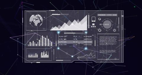 Data Processing Visualization in Futuristic Digital Interface - Download Free Stock Images Pikwizard.com