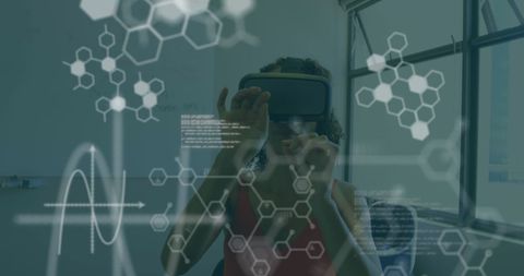 Woman in VR Headset Exploring Chemical Data Displays - Download Free Stock Images Pikwizard.com