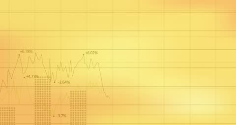 Statistical Data Processing Animation with Yellow Background