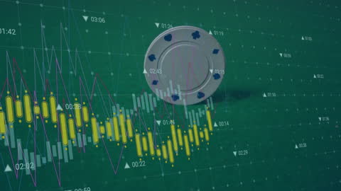 Casino Chip and Financial Data Integration Animation
