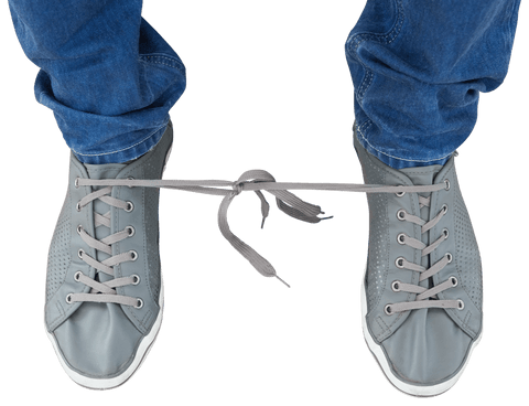 transparent concept of missteps with shoe laces tied together - Download Free Stock Videos Pikwizard.com