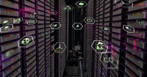 Digital Eco-Friendly Data Processing in a Server Room - Download Free Stock Images Pikwizard.com