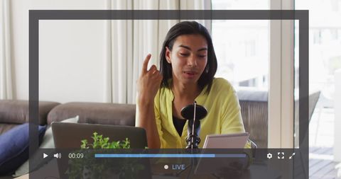 Beauty Vlog Broadcast with Woman Sharing Makeup Tips - Download Free Stock Images Pikwizard.com
