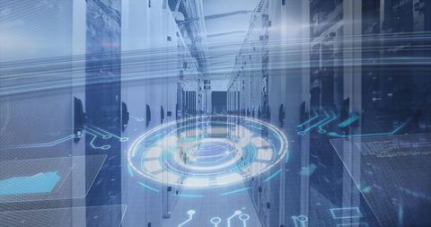 Digital Interface with Holographic Data Overlay in Server Room - Download Free Stock Images Pikwizard.com