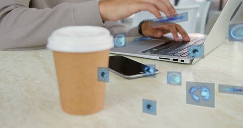 Businessman Analyzing Digital Data on Laptop