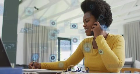 Professional Woman Managing Remote Work Communication