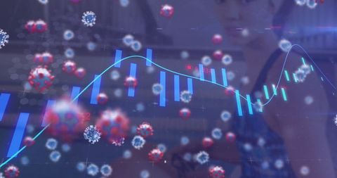 Digital Virus Graph Analysis and Technology Interface Over Athlete - Download Free Stock Images Pikwizard.com