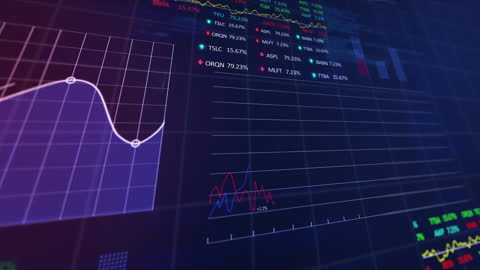 Financial Graphs Overlay on Digital Display