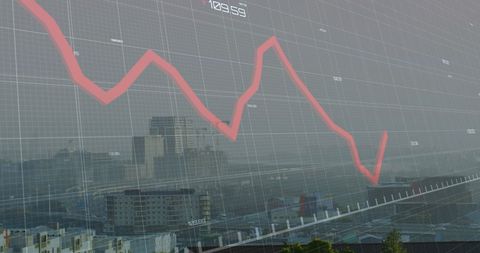 Financial Data Graph Over Misty Urban Cityscape - Download Free Stock Images Pikwizard.com