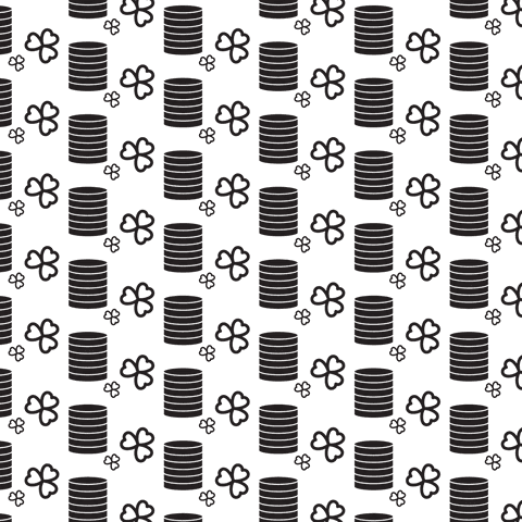 seamless transparent pattern with black shamrocks - Download Free Stock Videos Pikwizard.com