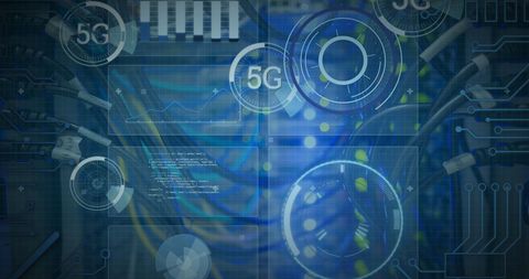 Futuristic 5G Network Digital Interface with Data Processing - Download Free Stock Images Pikwizard.com