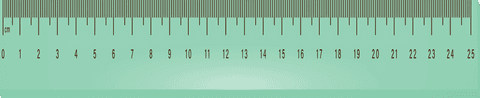 Transparent Aquamarine Ruler Illustration on White Background