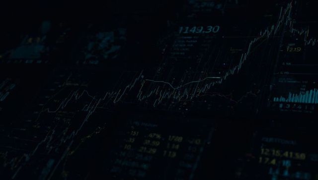 Digital Trading Interface Showing Rising Financial Graph and Analytics