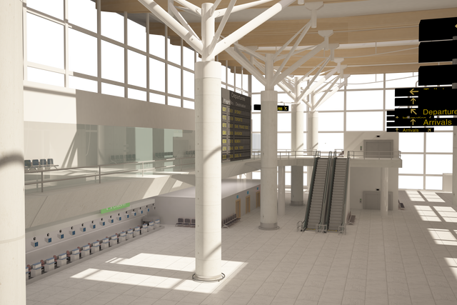 Modern Airport Interior with Open Space on Transparent Background - Download Free Stock Videos Pikwizard.com