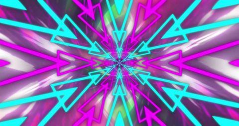 Vibrant arrows and light trails in dynamic abstract motion