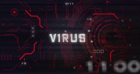 futuristic interface warning of virus alert with glitch effects - Download Free Stock Images Pikwizard.com