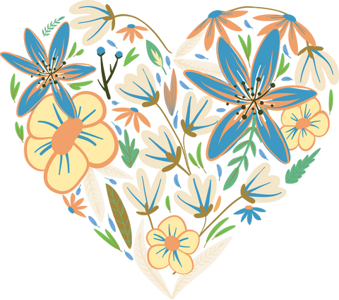 colorful flowers in heart shape on transparent background - Download Free Stock Videos Pikwizard.com