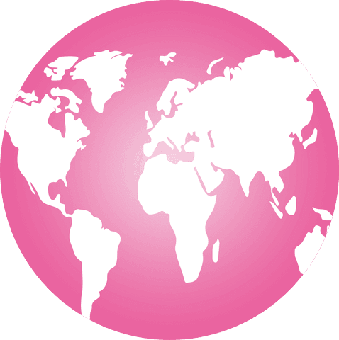 Transparent pink globe illustration for international concepts