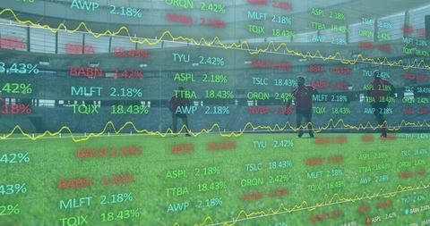 Multicultural Rugby Teams Overlaid with Stock Market Data - Download Free Stock Images Pikwizard.com