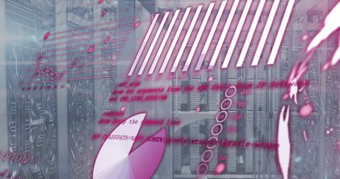 Futuristic Data Interface Overlaying Modern Server Room - Download Free Stock Images Pikwizard.com