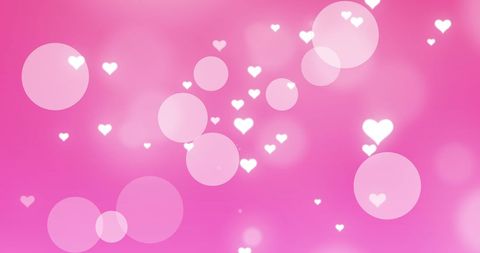 Romantic Hearts and Circles on Pink Bubble Background - Download Free Stock Images Pikwizard.com