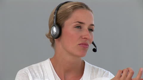 Customer Service Agent Wearing Headset on Call