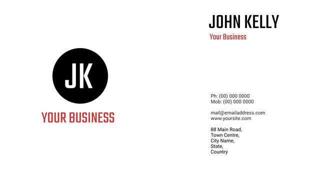 Minimalist Business Card with Bold Initials and Clear Contact Information - Download Free Stock Templates Pikwizard.com