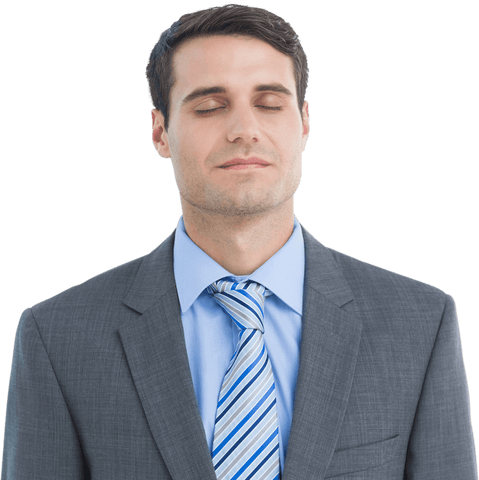 transparent relaxed businessman with closed eyes in suit - Download Free Stock Videos Pikwizard.com