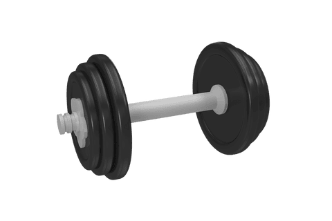 Dumbbell illustration on transparent background for fitness concepts