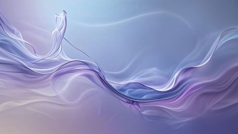 Abstract fluid ribbons in lavender and blue tones