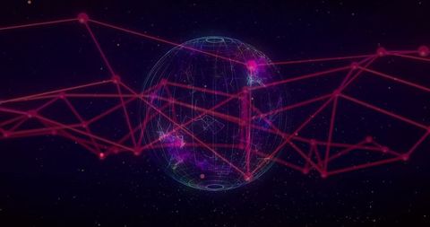 Globe Enveloped in Digital Network on Dark Background - Download Free Stock Images Pikwizard.com