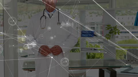 Digital Interface with Doctor in Modern Office