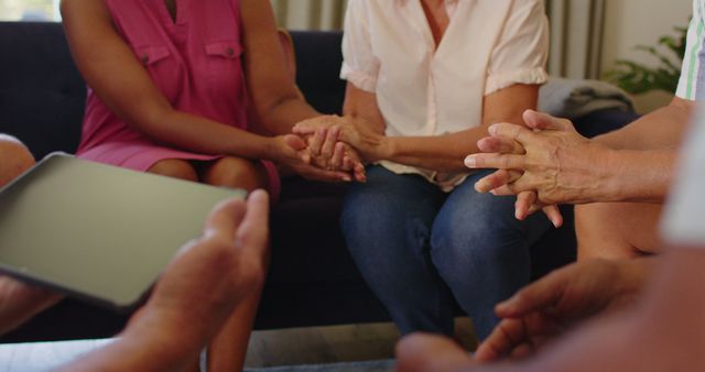 Support Group Holding Hands During Therapy Session - Download Free Stock Images Pikwizard.com