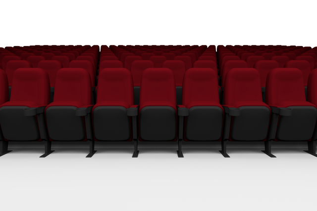 Transparent PNG Showing Rows of Red Cinema Theatre Chairs - Download Free Stock Videos Pikwizard.com