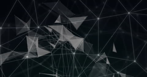 Abstract Network of Connection Nodes on Dark Background