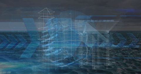 Digital world connectivity and data processing concept